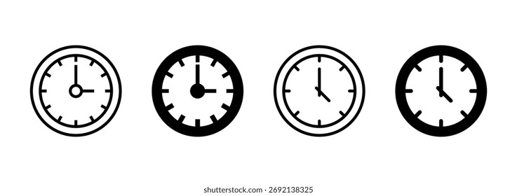 Vector de icono de reloj. Signo de tiempo y símbolo. icono de reloj