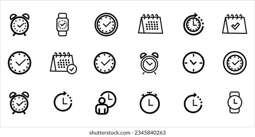 Icono de reloj. Icono de vector de reloj. Icono de reloj en estilo plano de moda