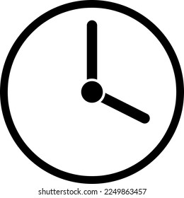 Uhrsymbol, Vektorgrafik-Stil auf weißem Hintergrund..eps