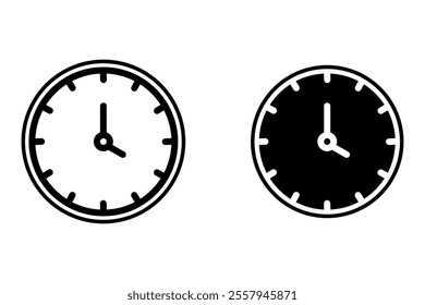 Clock Icon Vector for web on white background