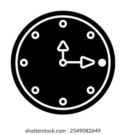 Clock icon vector.time icon line and flat glyph, watch icon symbol