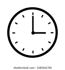 Clock icon in vintage style. Design element. Vector illustration. stock image.