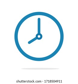 Clock icon. Wall clock vector Tell the time with a needle. Isolated on a white background.
