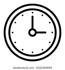 Clock icon and watch clock icon. Time and watch thin line style icon. Time icon vector. vector illustration.