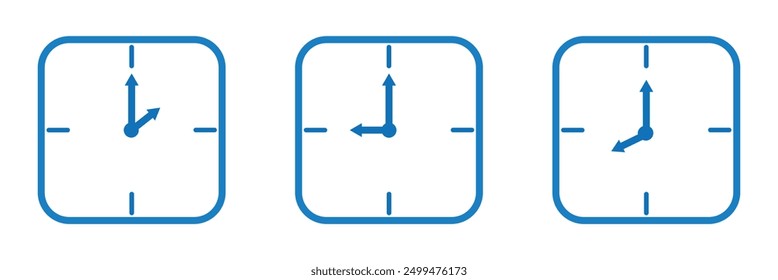 Clock icon. watch icon. Timer Logo Countdown. Circular Icon with Lines. Time Sign or Logo Concept. Vector Illustration. Eps 10.