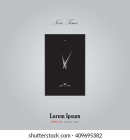 Clock. Clock icon. Watch icon vector illustration. Watch Icon vector. Elegant logo design for watch store. Clock picture. Abstract V shape vector sign. Watch.