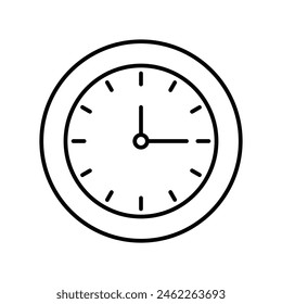 clock icon with white background vector stock illustration