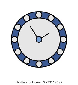 clock icon with white background vector stock illustration