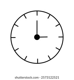 clock icon with white background vector stock illustration