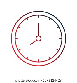 clock icon with white background vector stock illustration