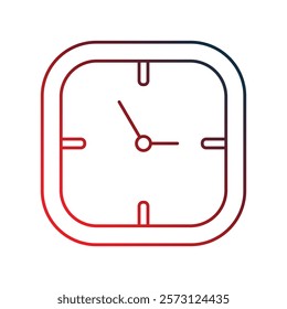 clock icon with white background vector stock illustration
