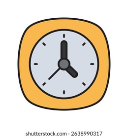 clock icon with white background vector stock illustration