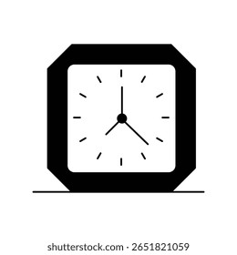clock icon with white background vector stock illustration