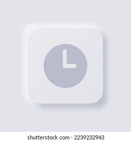 Clock icon, White Neumorphism soft UI Design for Web design, Application UI and more, Button, Vector.