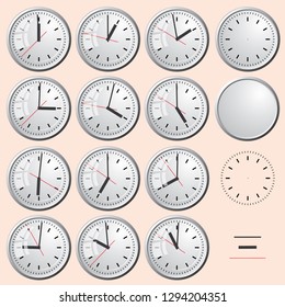 Clock icon. World time concept. Business background. Internet marketing. Daily infographic