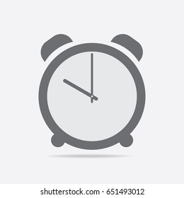 Clock icon.10 O'clock vector illustration on light gray background.