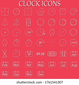 Clock icons [46] vector eps 10