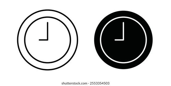 Clock icons in black filled and outlined style