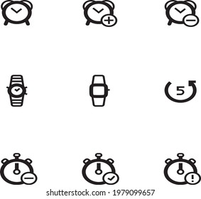 Clock icons illustration eps 10
