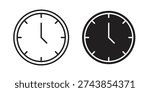 Clock icons. Line Illustration Vector Template. Clipart concept illustration