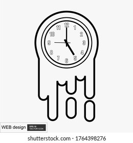 Clock-Icons im Linienstil, einzeln auf weißem Hintergrund. Zeitsymbol. Vektorgrafik.