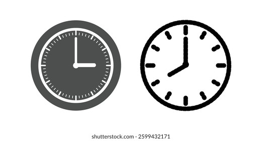 Clock icons in line style set isolated on white background. Set of time icons. watch, clock time icon. Vector.
