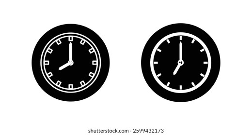 Clock icons in line style set isolated on white background. Set of time icons. watch, clock time icon. Vector.