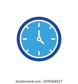 Iconos del reloj o ilustración del logotipo color azul estilo de glifo