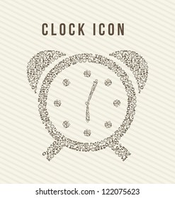 clock icons over beige background. vector illustration