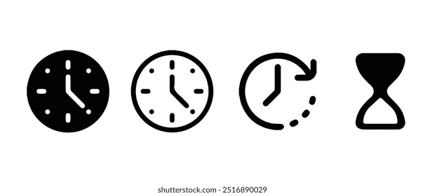 Clock Icons Pack Vector Set