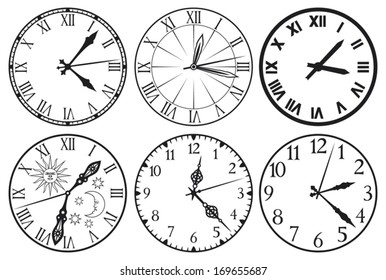clock icons set  