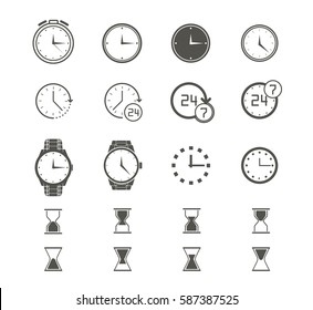 Clock icons set.