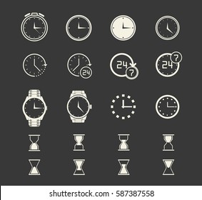 Clock icons set.