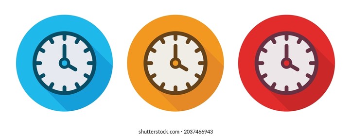 Iconos de reloj establecidos en un diseño colorido