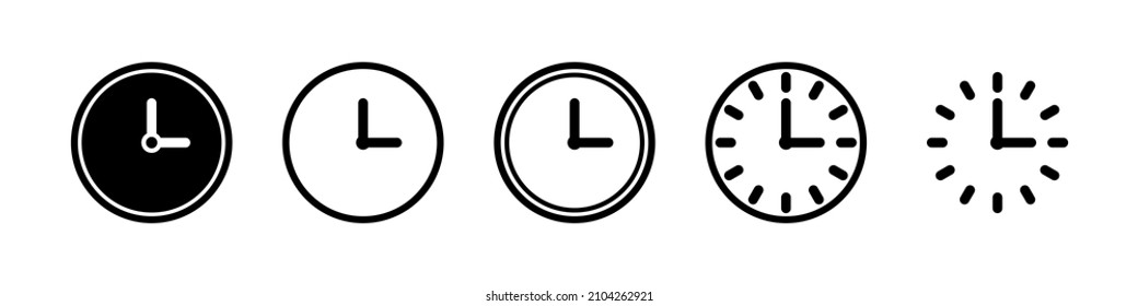 Clock icons. Set of clock icon. Time and clocks line icons set. Vector collection