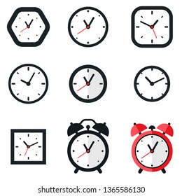 Clock icons set isolated on white background
