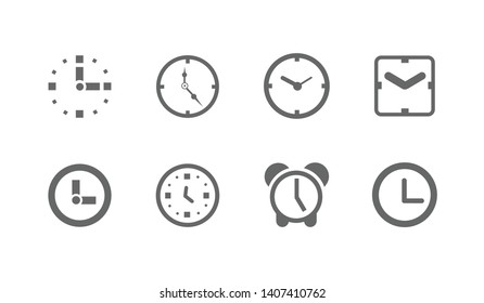 Clock Icons Set Symbol Vector