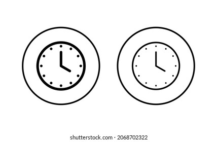 Ajuste de iconos de reloj. Signo y símbolo de tiempo. icono de reloj