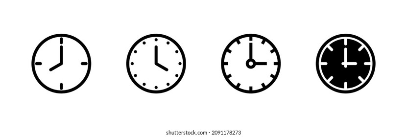 Clock icons set. Time sign and symbol. watch icon