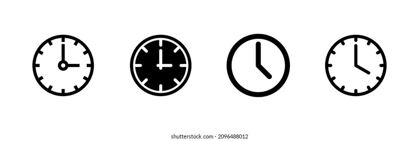 Ajuste de iconos de reloj. Signo y símbolo de tiempo. icono de reloj