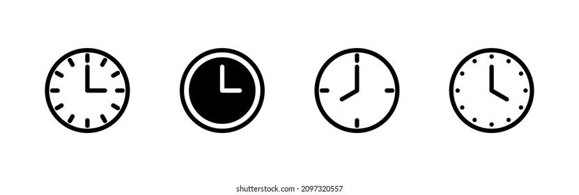 Clock icons set. Time sign and symbol. watch icon