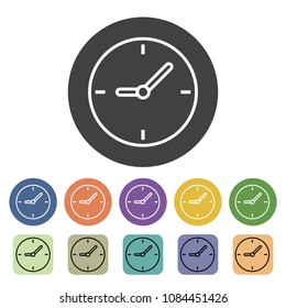 Clock icons set. Vector illustration.