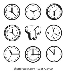 Clock icons set. Vector illustration