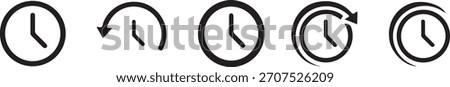 Clock icons showing time and rotation isolated on