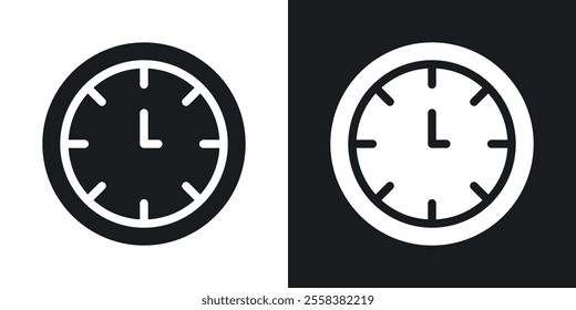 Clock icons in solid black and white colors