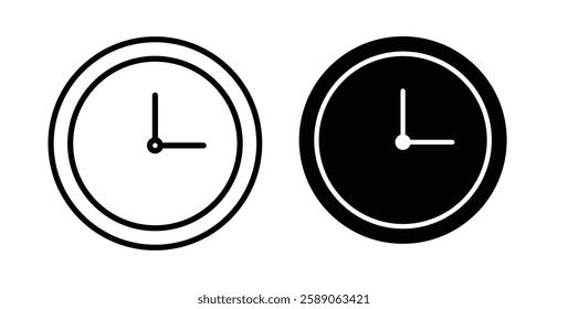 Clock icons thin line illustrations designs