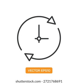 Clock Icons. Thin Line Symbol Elements Collection.