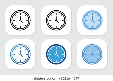 clock icons with various design styles