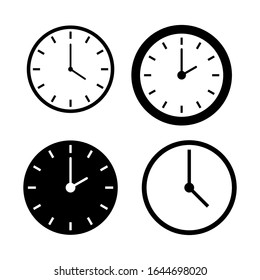 Clock icons vector on set style