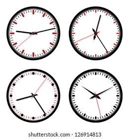 Clock icons vector set
